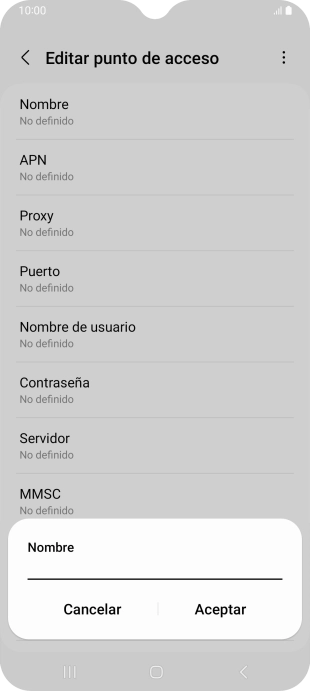 Introduce Vodafone Internet y pulsa Aceptar.