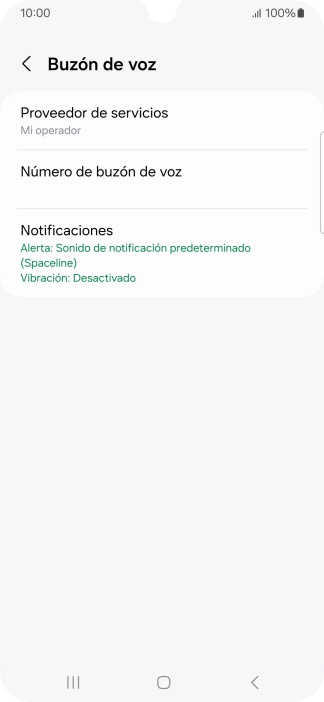 Pulsa Número de buzón de voz.