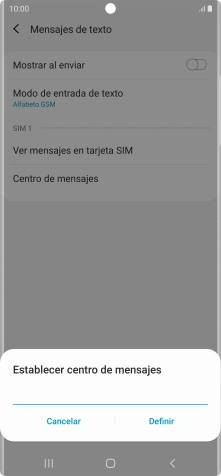 Introduce +34607003110 y pulsa Definir.
