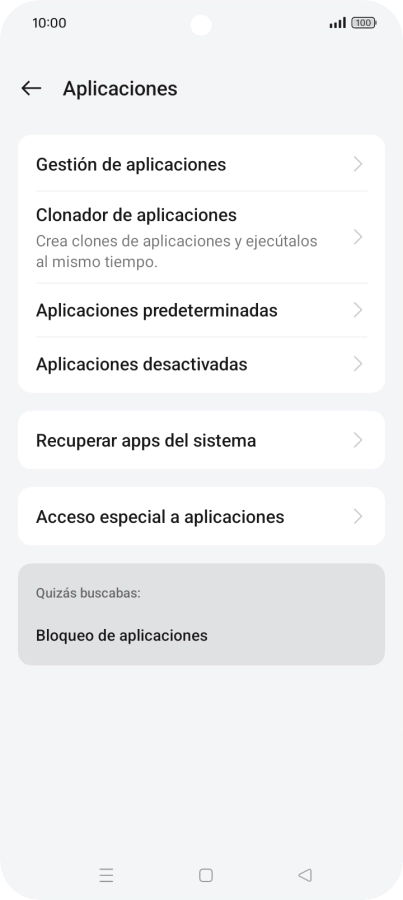 Pulsa Gestión de aplicaciones.