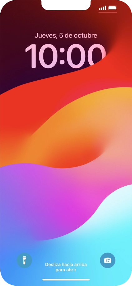 Desliza el dedo hacia arriba desde la parte inferior de la pantalla.