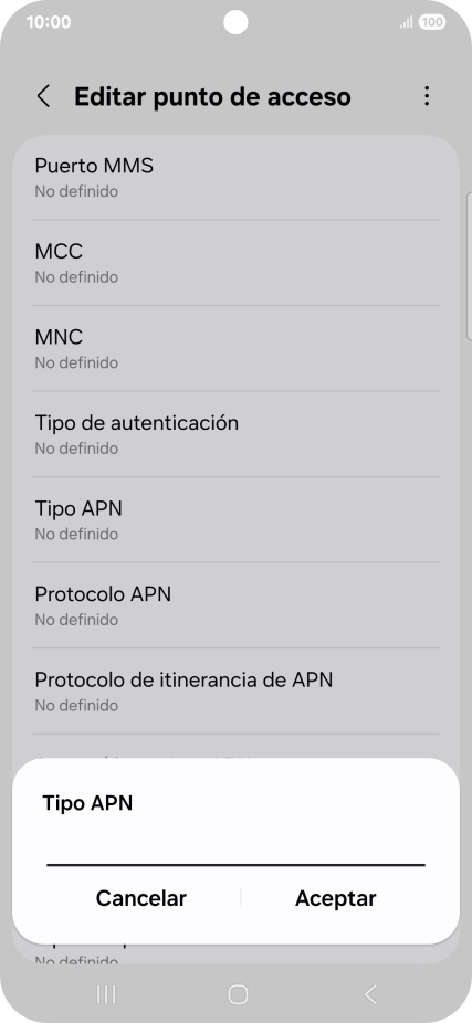 Introduce default y pulsa Aceptar.