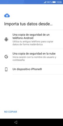 Selecciona la opción deseada y sigue las indicaciones de la pantalla para transferir contenido desde el otro teléfono y finalizar la activación de tu teléfono.