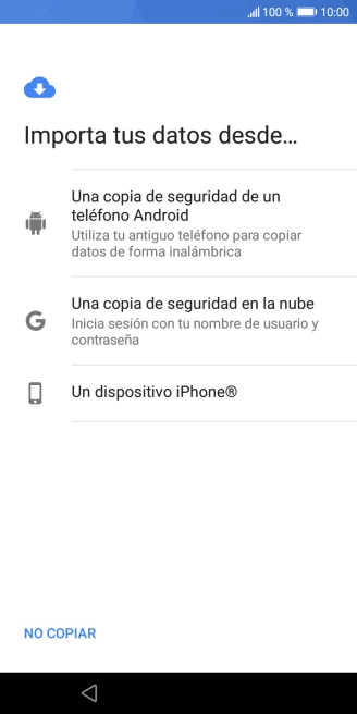 Selecciona la opción deseada y sigue las indicaciones de la pantalla para transferir contenido desde el otro teléfono y finalizar la activación de tu teléfono.
