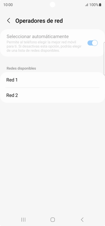 Pulsa la red deseada.