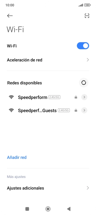 Pulsa la red deseada.