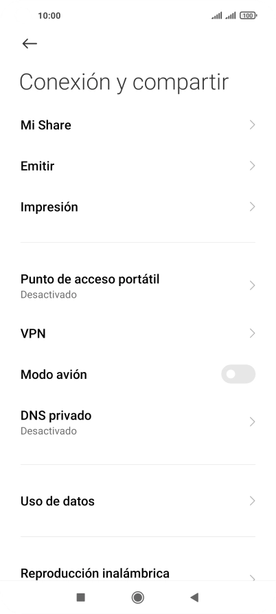 Pulsa Punto de acceso portátil.