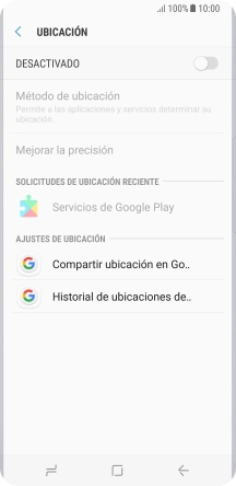 Pulsa el indicador para activar o desactivar la función.