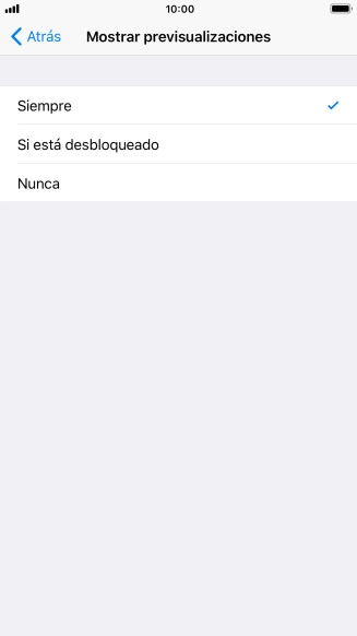 Para seleccionar la vista previa de las notificaciones en la pantalla de bloqueo, pulsa Siempre.