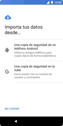 Selecciona la opción deseada y sigue las indicaciones de la pantalla para transferir contenido desde el otro teléfono y finalizar la activación de tu teléfono.