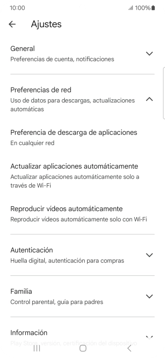 Pulsa Actualizar aplicaciones automáticamente.
