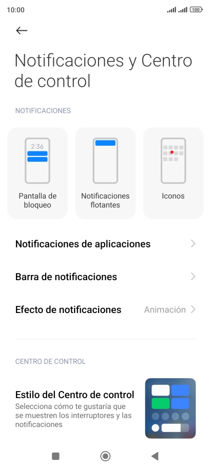 Pulsa Notificaciones de aplicaciones.
