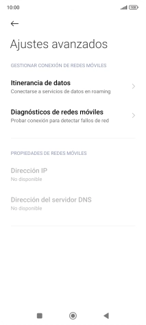 Pulsa Itinerancia de datos.