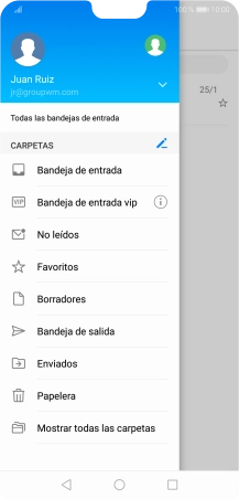 Pulsa la lista desplegable de las cuentas de correo electrónico.