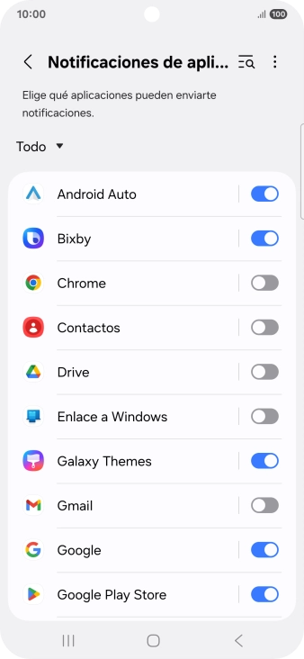 Pulsa la lista desplegable.