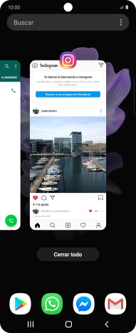 Para cerrar una sola aplicación en ejecución, desliza el dedo hacia arriba sobre la aplicación deseada.