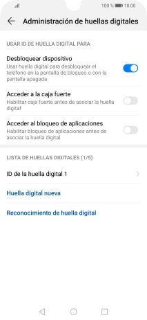 Pulsa el indicador junto al ajuste deseado para activarlo o desactivarlo.