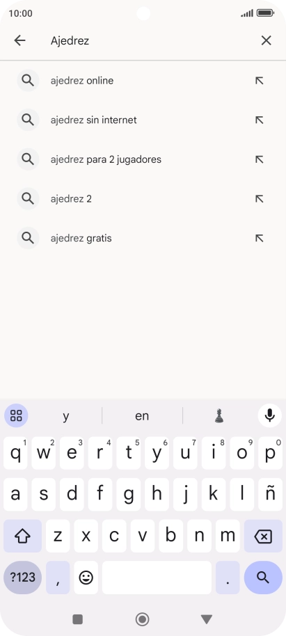 Introduce el nombre del tema o de la app y pulsa el icono de búsqueda.