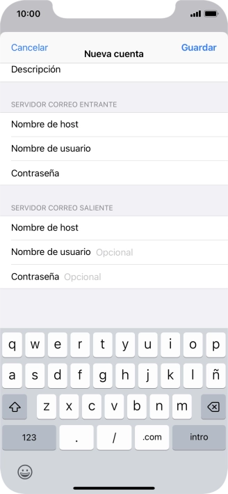 Pulsa Guardar. Ahora se ha configurado tu cuenta de correo electrónico. Si deseas seleccionar más ajustes del servidor de correo de entrada o de salida, continúa con los pasos siguientes.
