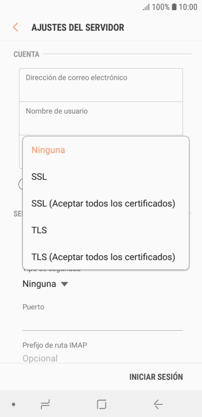 Pulsa Ninguna para desactivar la función.