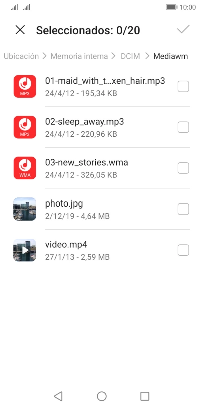 Pulsa el archivo deseado.