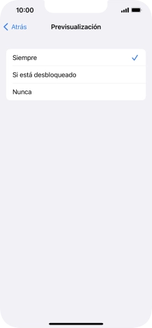 Para seleccionar la vista previa de las notificaciones en la pantalla de bloqueo, pulsa Siempre.