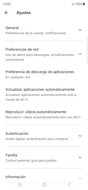 Pulsa Actualizar aplicaciones automáticamente.