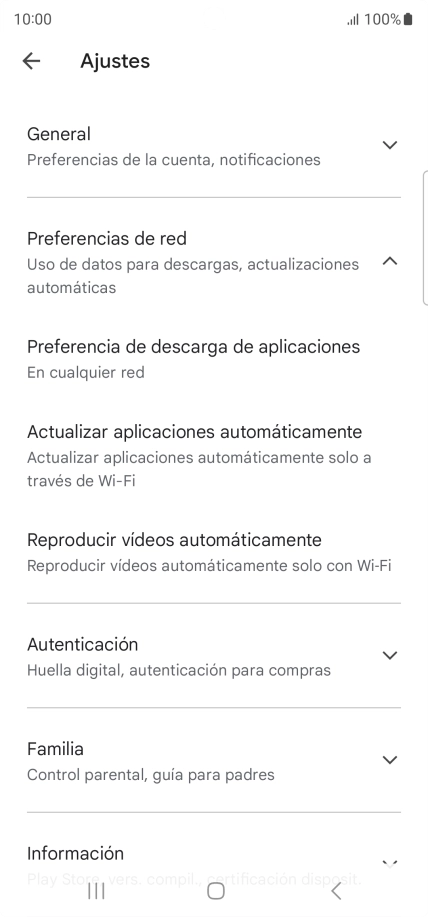 Pulsa Actualizar aplicaciones automáticamente.