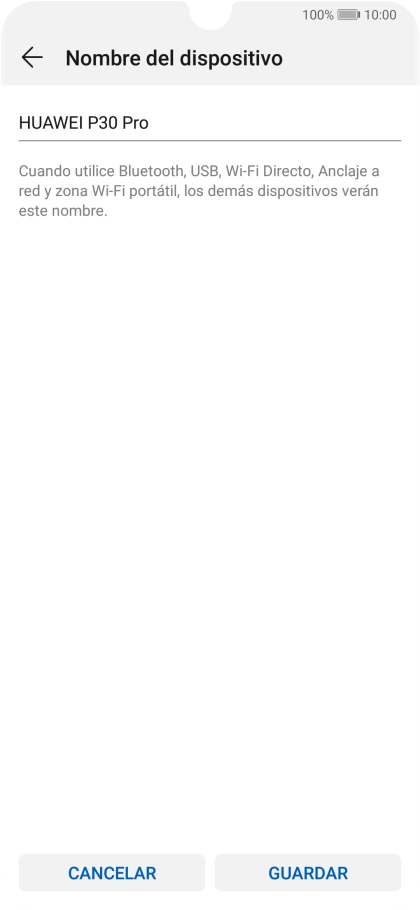 Introduce el nombre deseado de la conexión wifi y pulsa GUARDAR.
