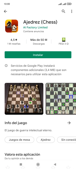 Pulsa Instalar y sigue las indicaciones de la pantalla para instalar la app.