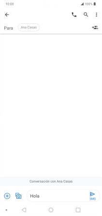 Pulsa el icono de envío cuando termines de escribir el mensaje corto.