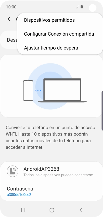Pulsa Configurar Conexión compartida.