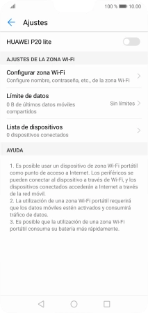 Pulsa Configurar zona Wi-Fi.