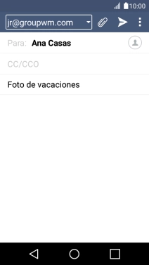 Pulsa en el campo de escritura  y escribe el texto del correo electrónico.