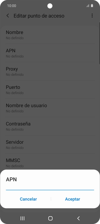 Introduce airtelwap.es y pulsa Aceptar.