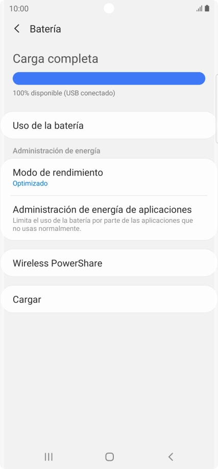 Pulsa Modo de rendimiento.