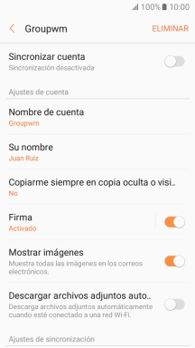 Pulsa Sincronizar cuenta para activar la función.