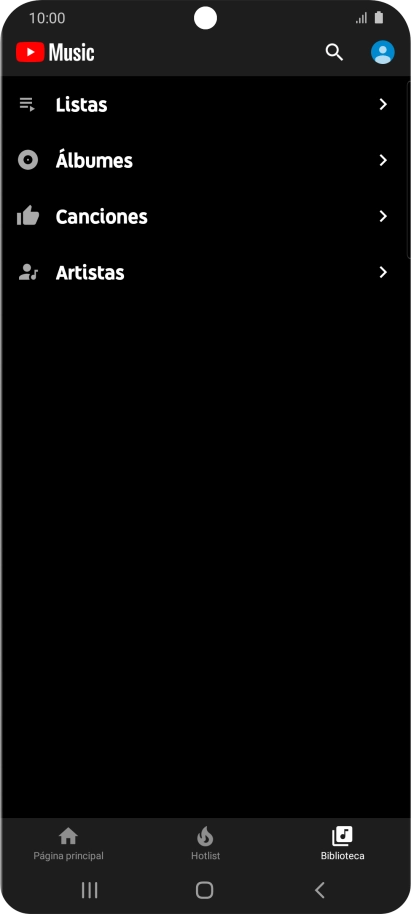 Pulsa una categoría y desplázate al archivo de música deseado.