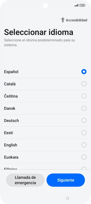 Pulsa el idioma deseado.