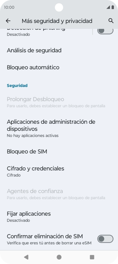 Pulsa Bloqueo de SIM.