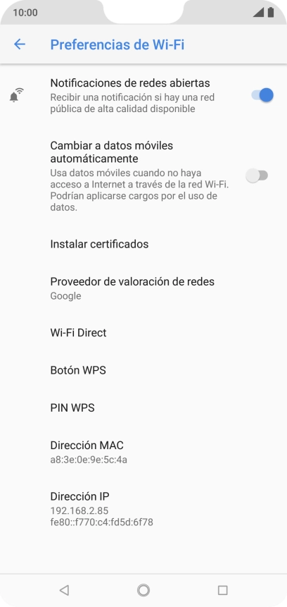 Pulsa el indicador junto a 