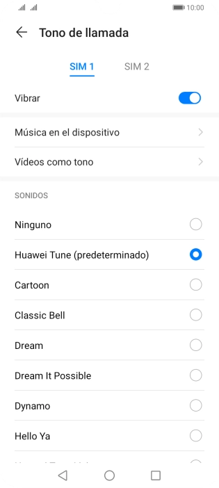 Pulsa la tarjeta SIM deseada.