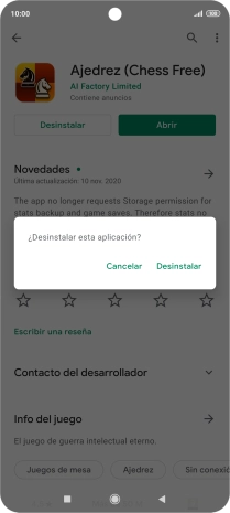 Pulsa Desinstalar.