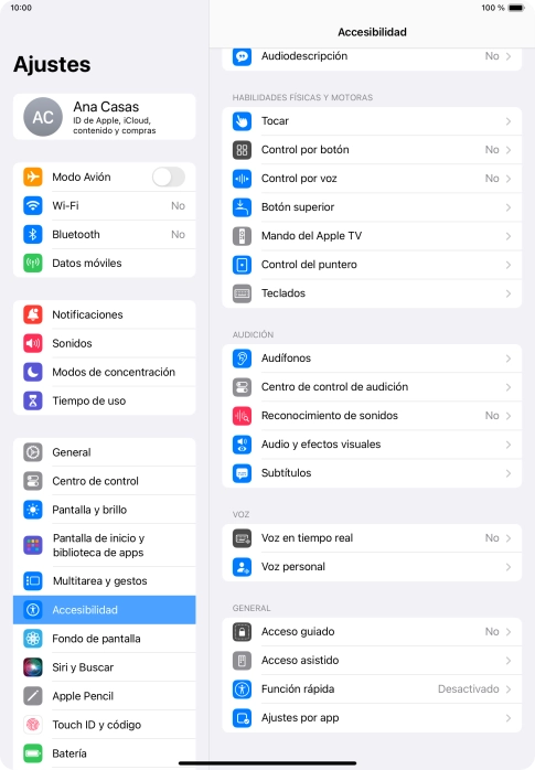 Pulsa una categoría bajo 