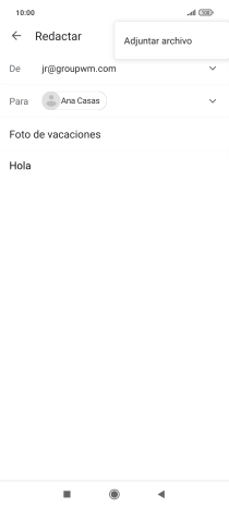 Pulsa Adjuntar archivo y desplázate a la carpeta deseada.