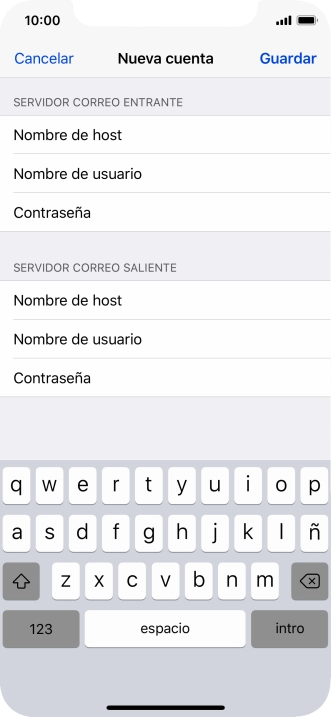Pulsa Guardar. Ahora se ha configurado tu cuenta de correo electrónico. Si deseas seleccionar más ajustes del servidor de correo de entrada o de salida, continúa con los pasos siguientes.