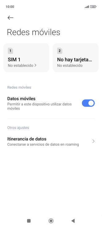 Pulsa el nombre de la tarjeta SIM.