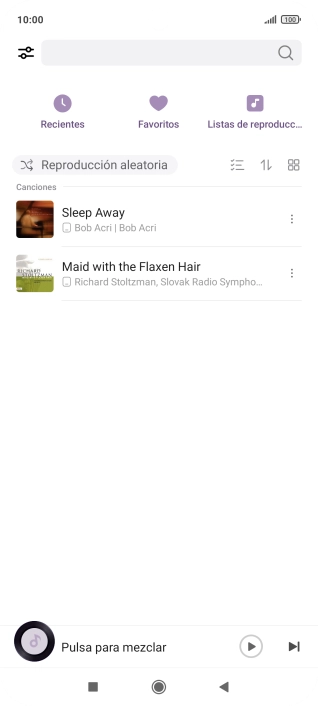 Pulsa el archivo de música deseado.