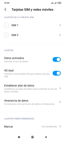 Pulsa la tarjeta SIM deseada.