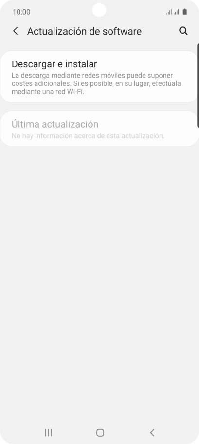 Pulsa Descargar e instalar. Si hay una versión de software nueva disponible, aparecerá ahora en la pantalla. Sigue las indicaciones de la pantalla para actualizar el software del teléfono.